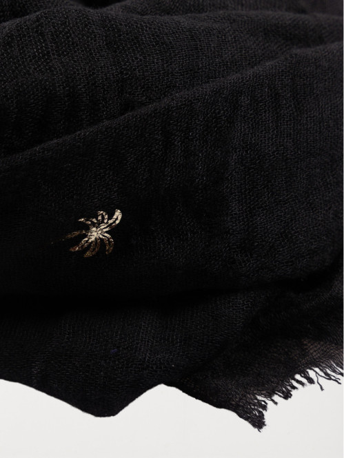 Foulard noir palmier doré...