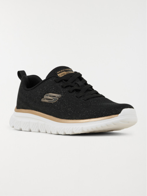 Basket noire Skechers femme...