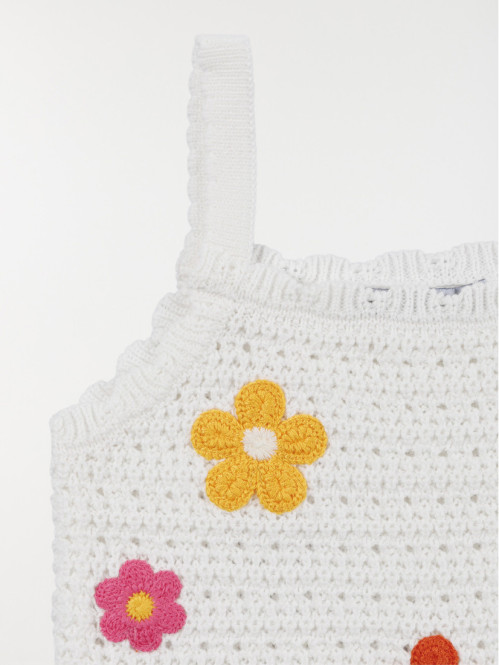 Débardeur crochet écru...