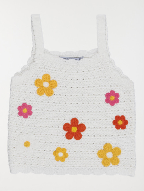 Débardeur crochet écru...