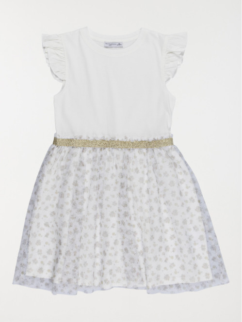 Robe bimatière fleurie...