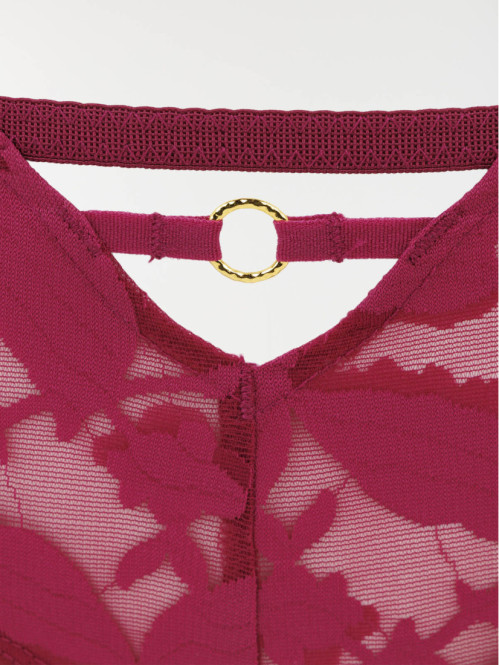 Shorty en dentelle plum...