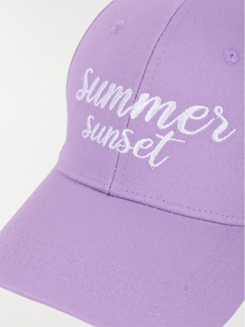 Casquette lilas message brodé femme