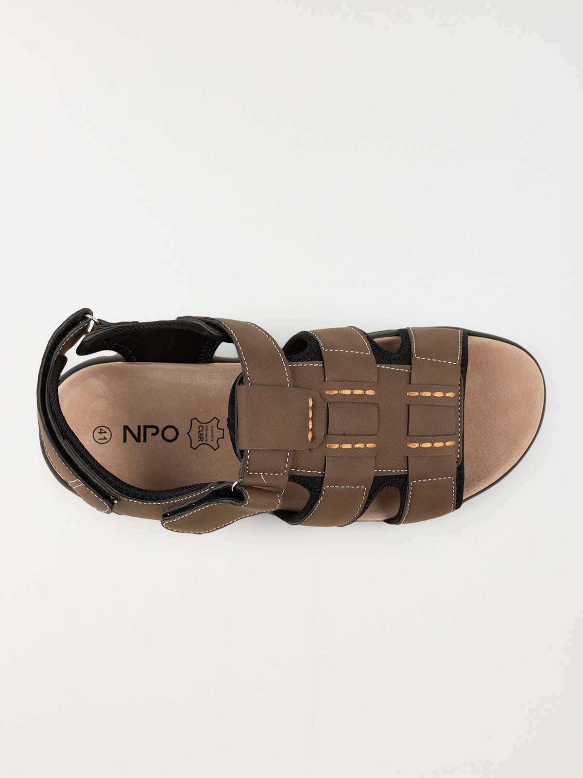 Sandales marrons scratchs homme (40-45)