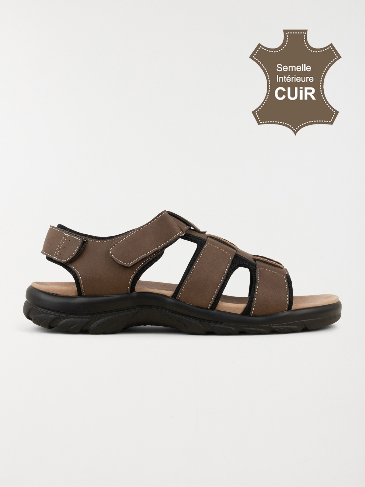 Sandales marrons scratchs homme (40-45)