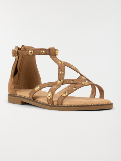 Sandales montantes tan femme (36-41)