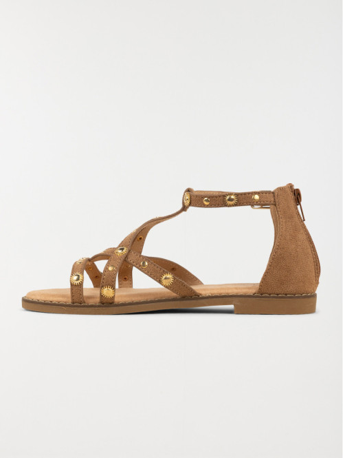 Sandales montantes tan femme (36-41)