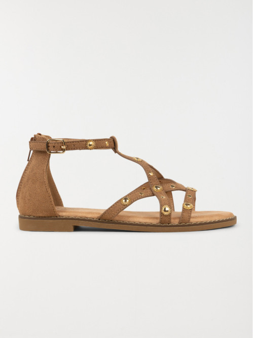 Sandales montantes tan femme (36-41)