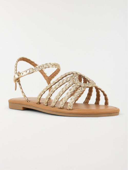 Sandales plates dorées...