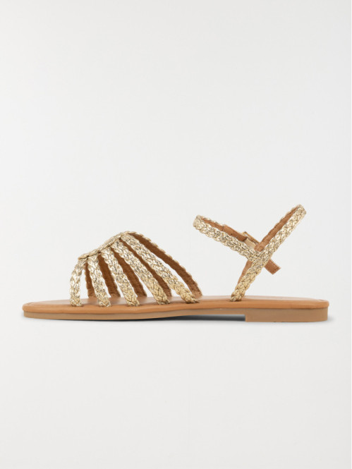 Sandales plates dorées...