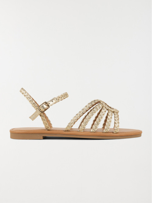 Sandales plates dorées...