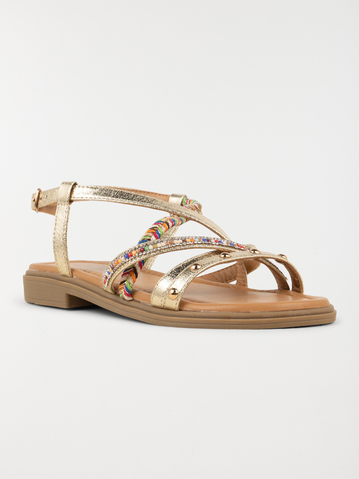 Sandales dorées plates femme (36-41)