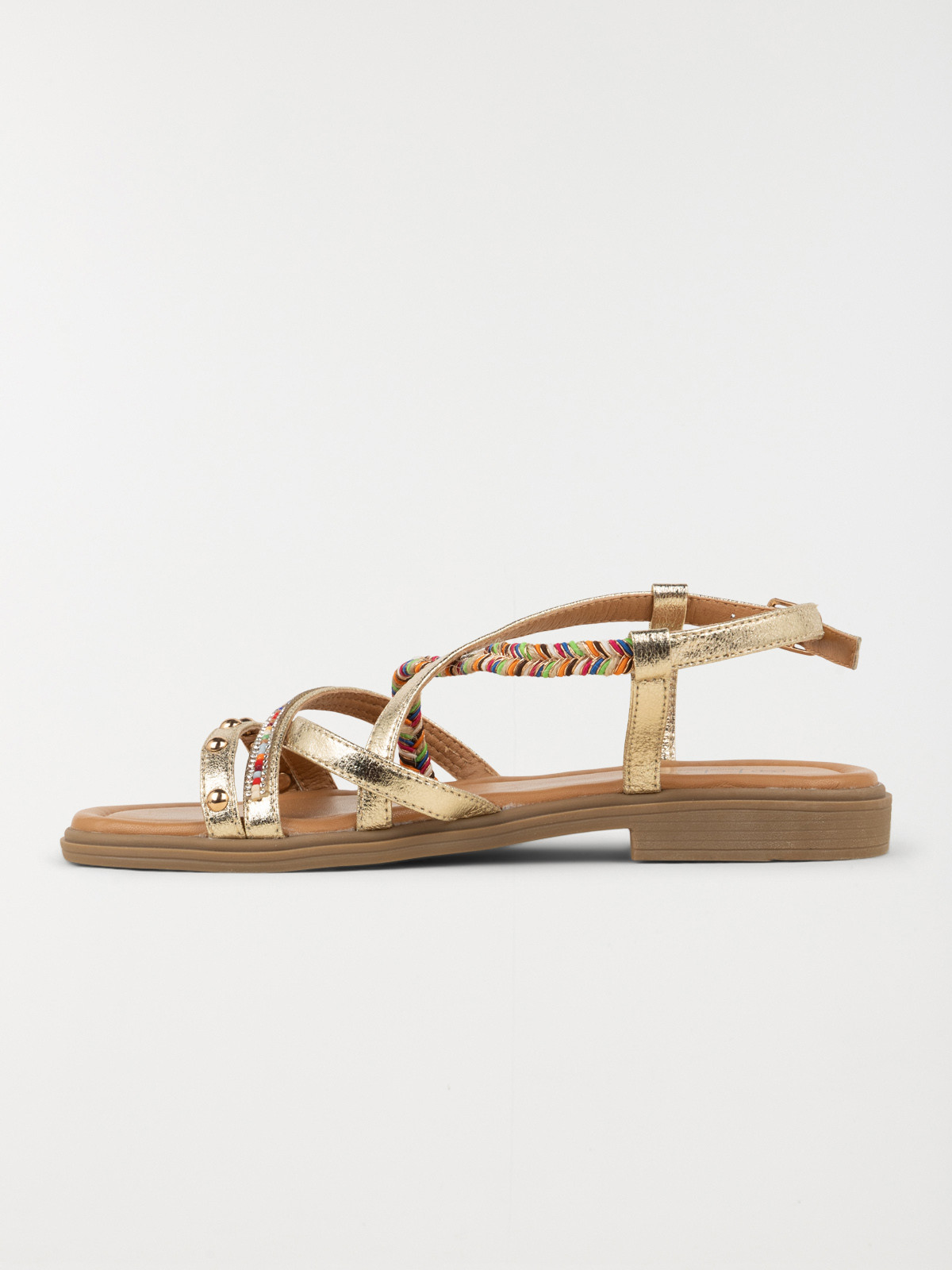 Sandales dorées plates femme (36-41)