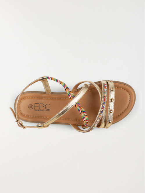 Sandales dorées plates...