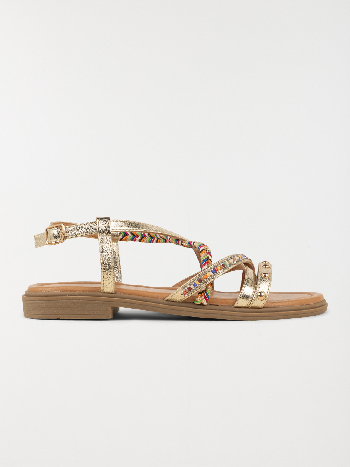Sandales dorées plates femme (36-41)