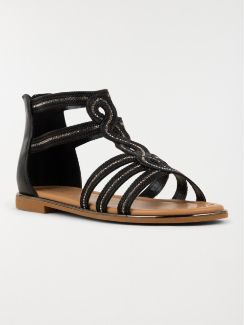 Sandales montantes strass...