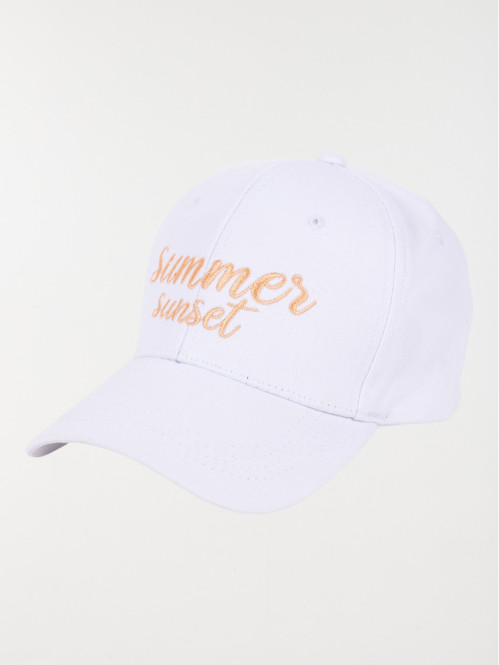 Casquette blanche message brodé femme