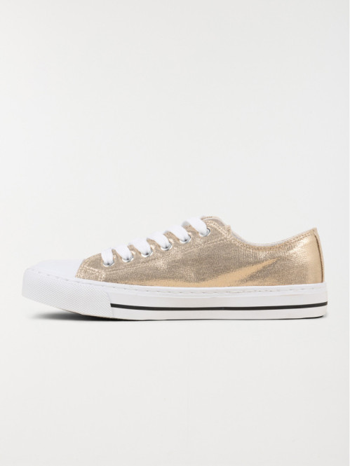 Tennis toile dorée femme...