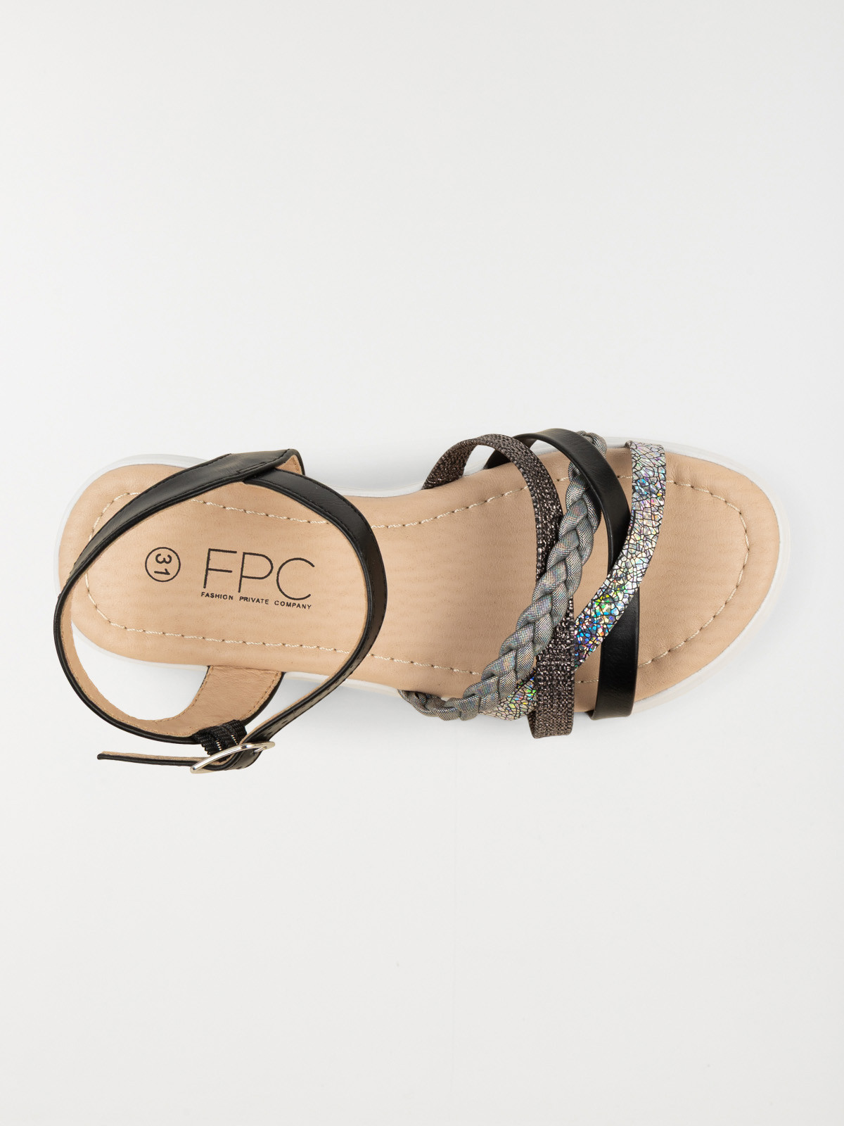 Sandales noires fille plateforme (31-36)