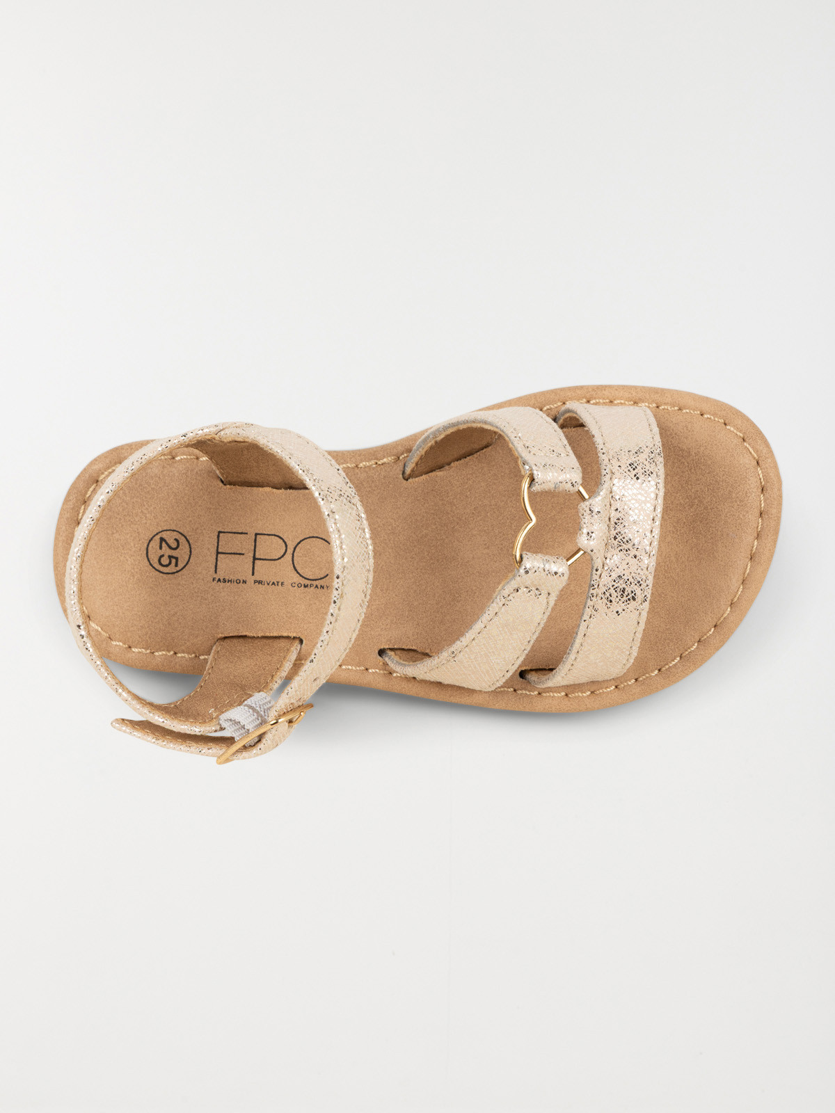 Sandales dorées coeur fille (24-30)