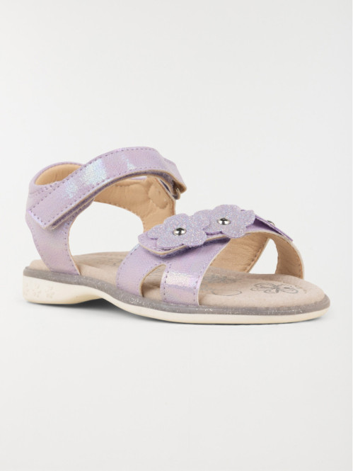 Sandales lilas fleurs fille...