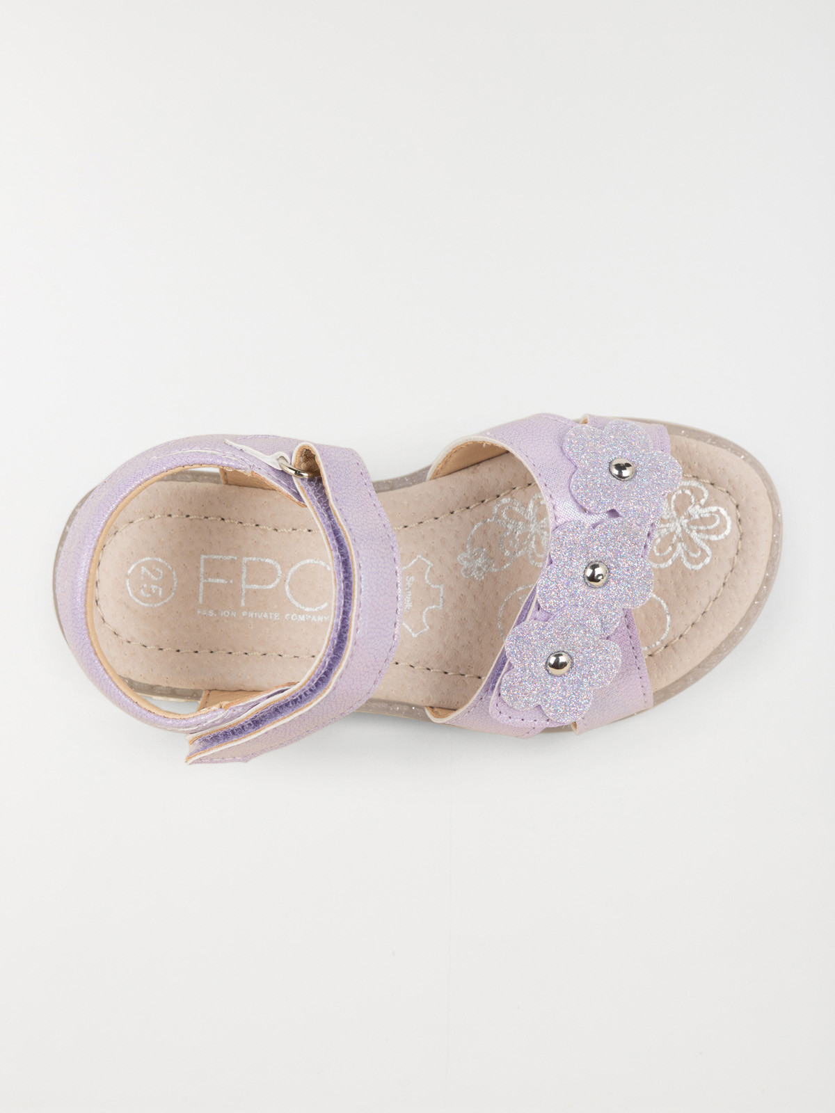 Sandales lilas fleurs fille (24-30)