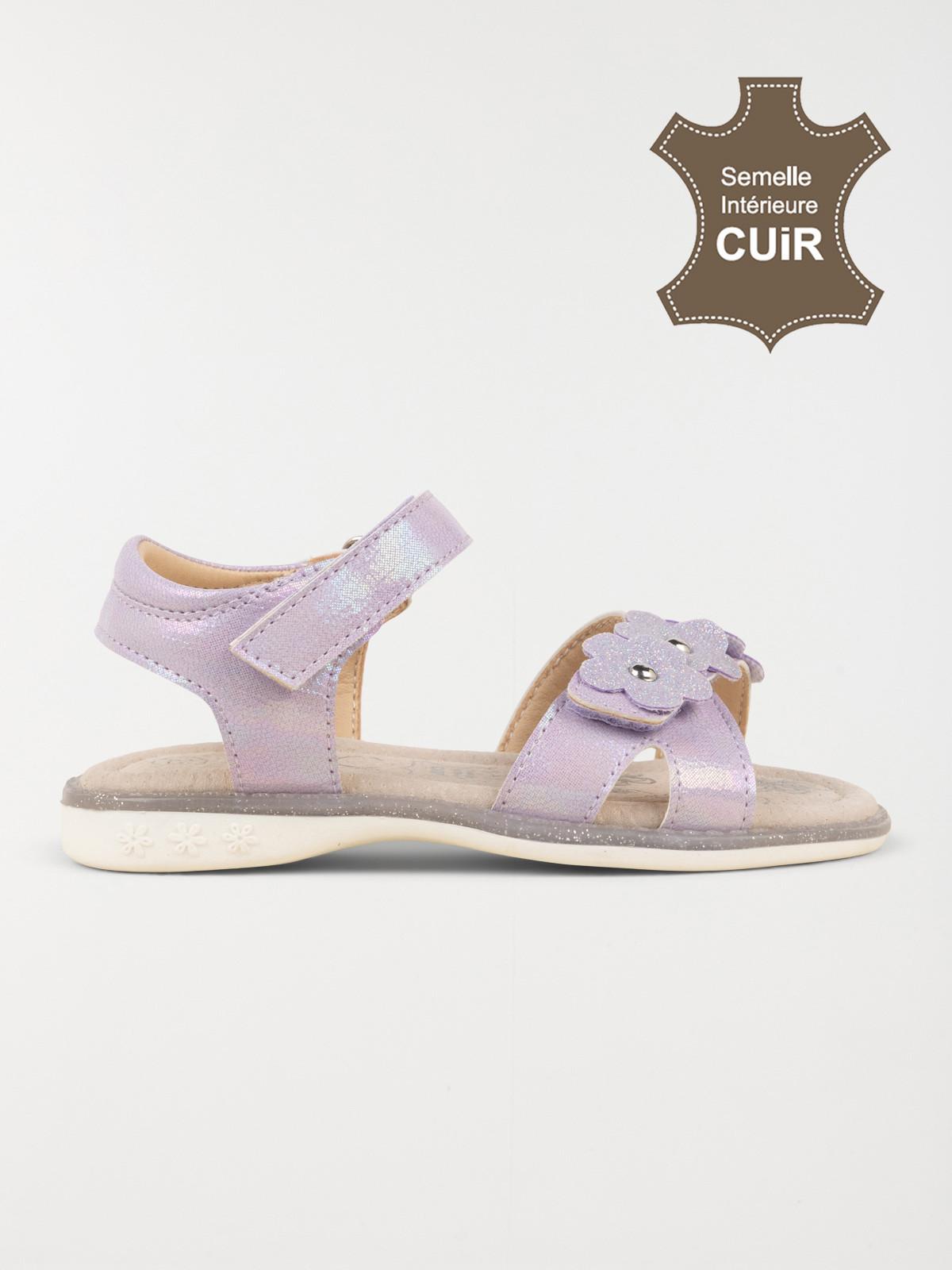 Sandales lilas fleurs fille (24-30)