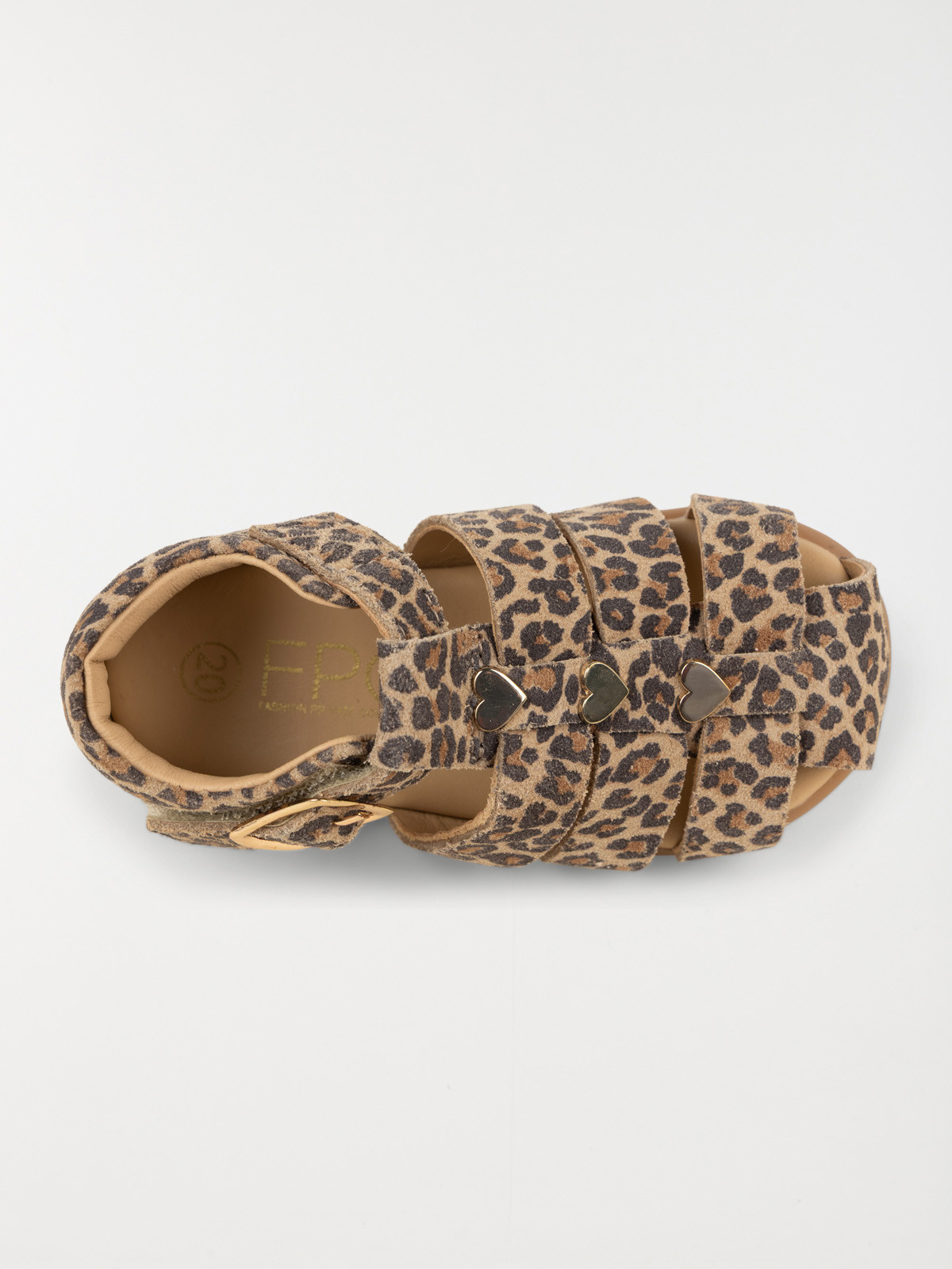 Sandales léopard et coeurs fille (19-23)