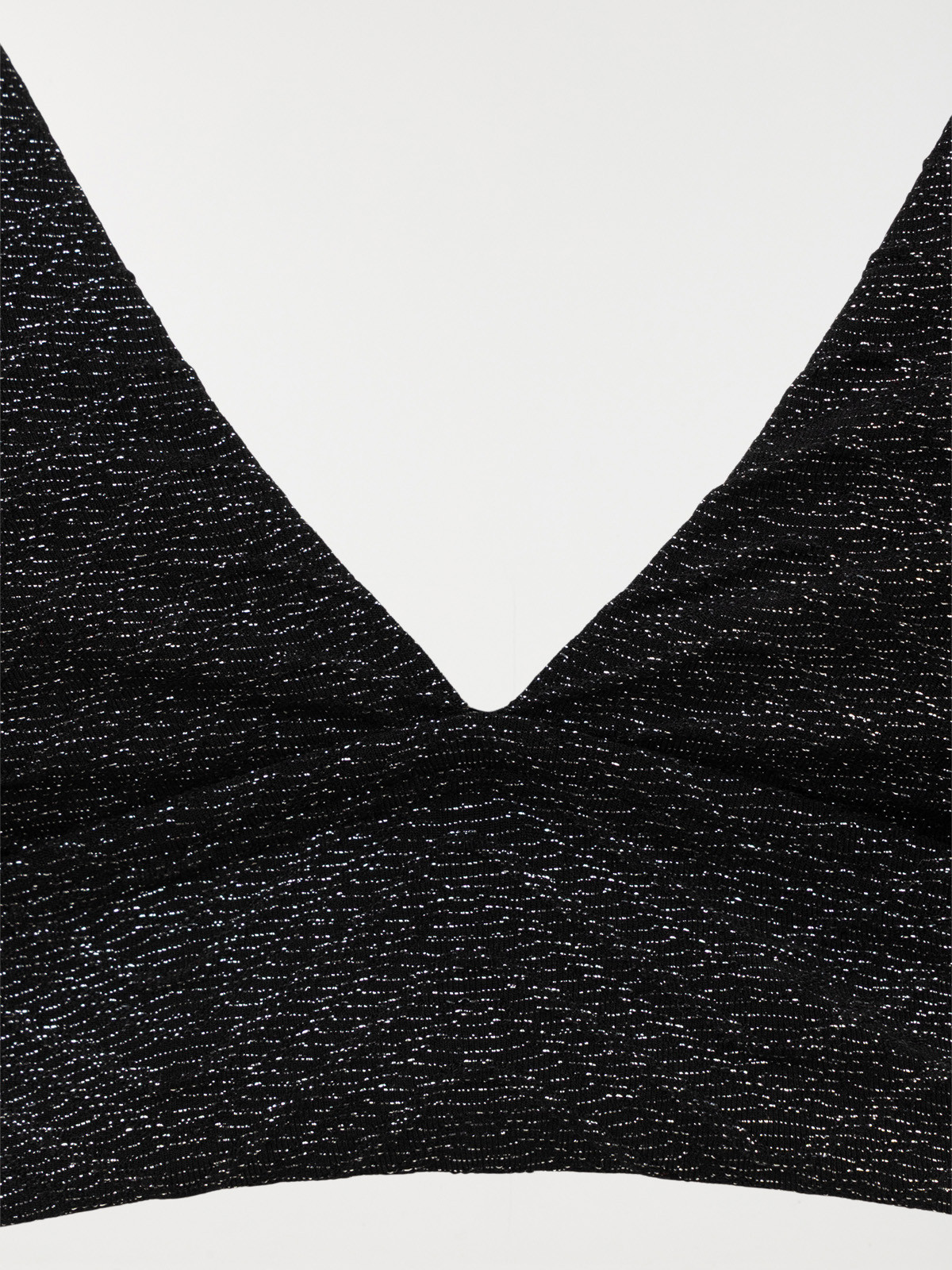 Haut maillot de bain noir brillant femme