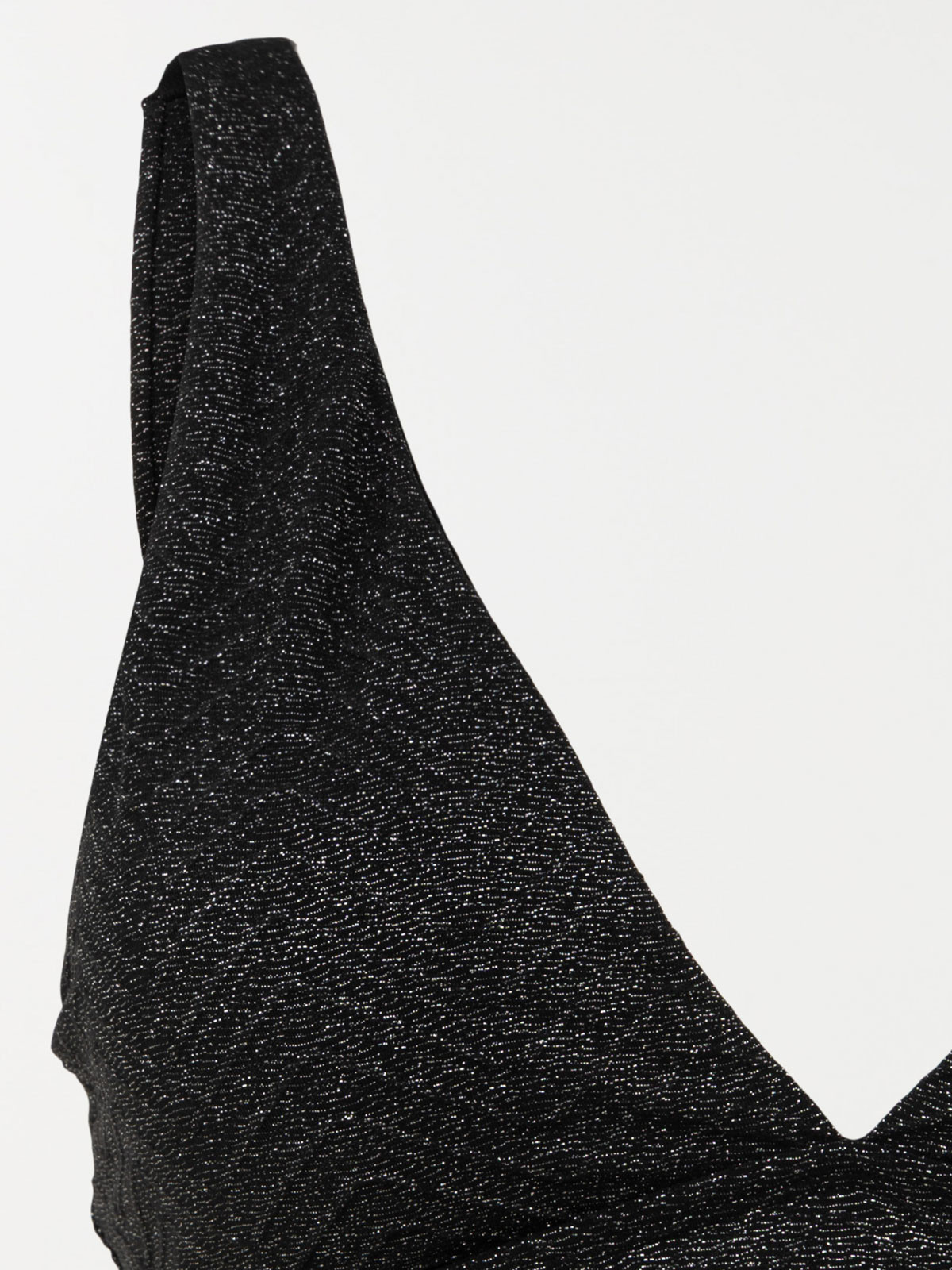 Haut maillot de bain noir brillant femme