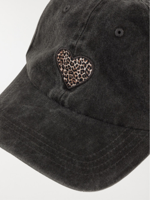 Casquette coeur léopard femme