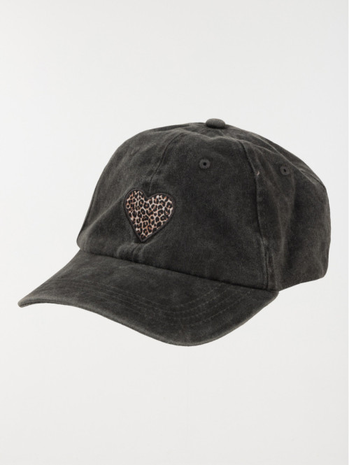 Casquette coeur léopard femme