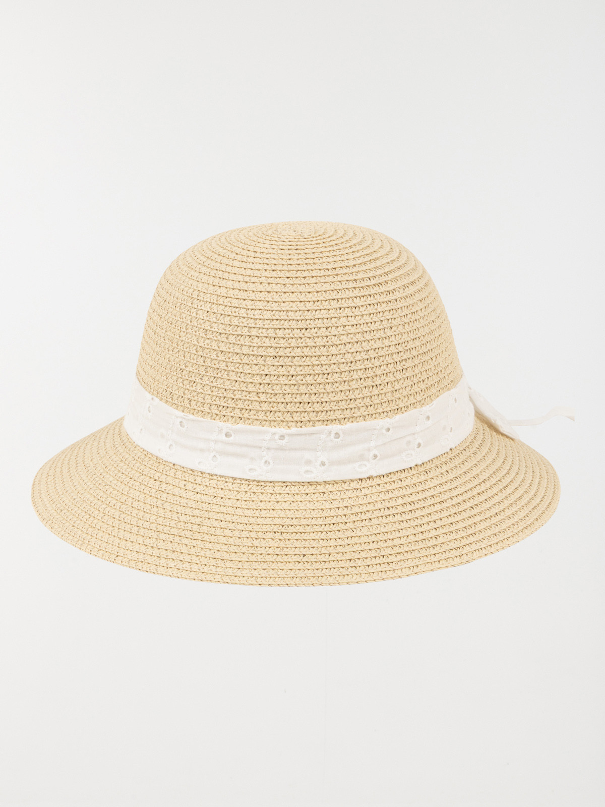 Chapeau paille broderie anglaise fille