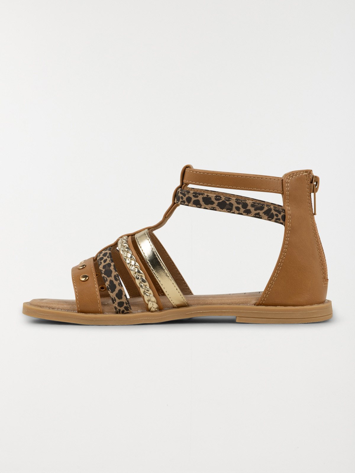 Sandales montantes léopard fille (24-30)