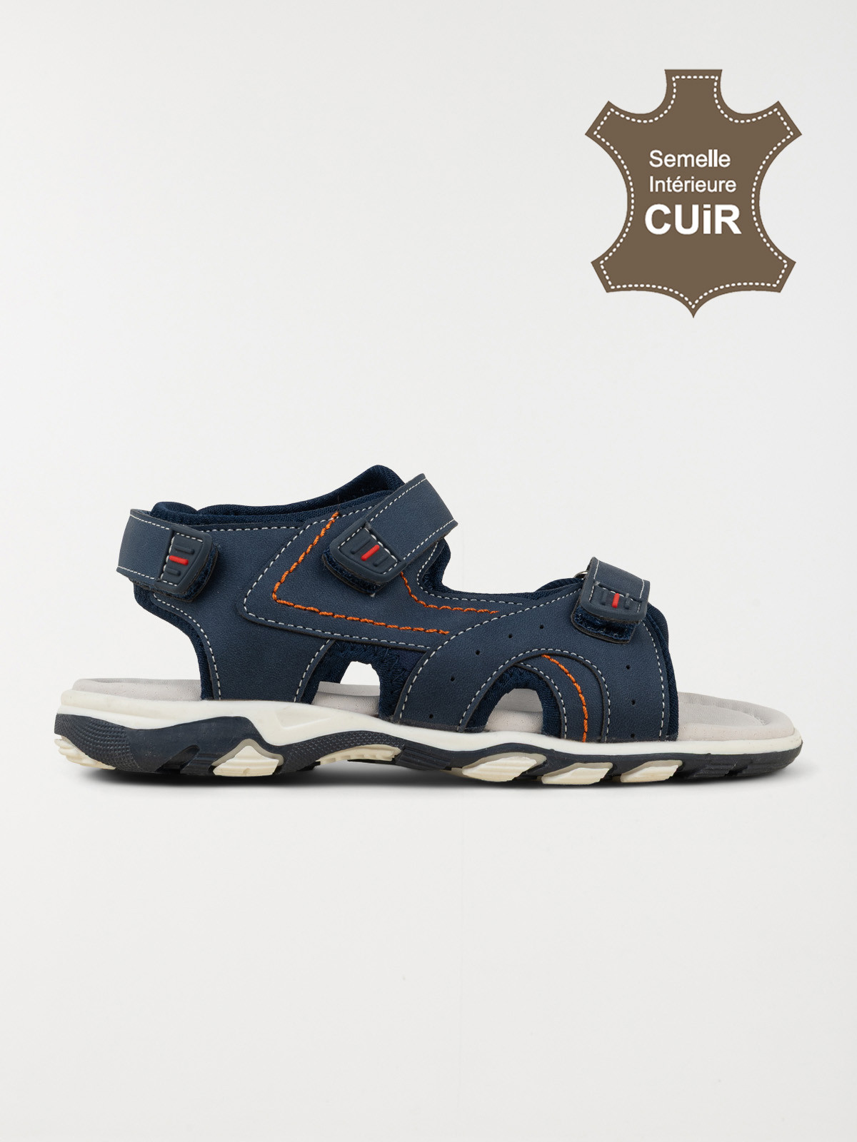 Sandales coloris marine garçon (24-30)