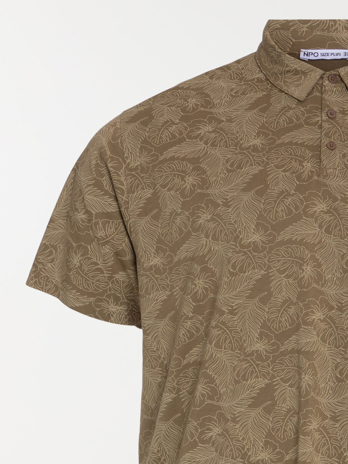 Polo motif tropical grande taille homme