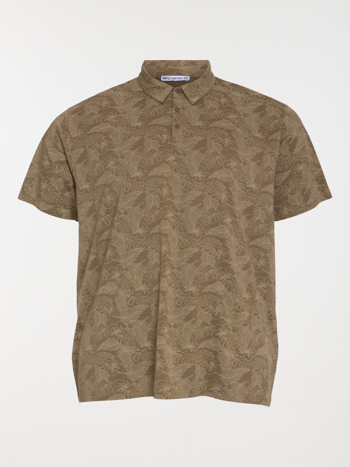 Polo motif tropical grande taille homme
