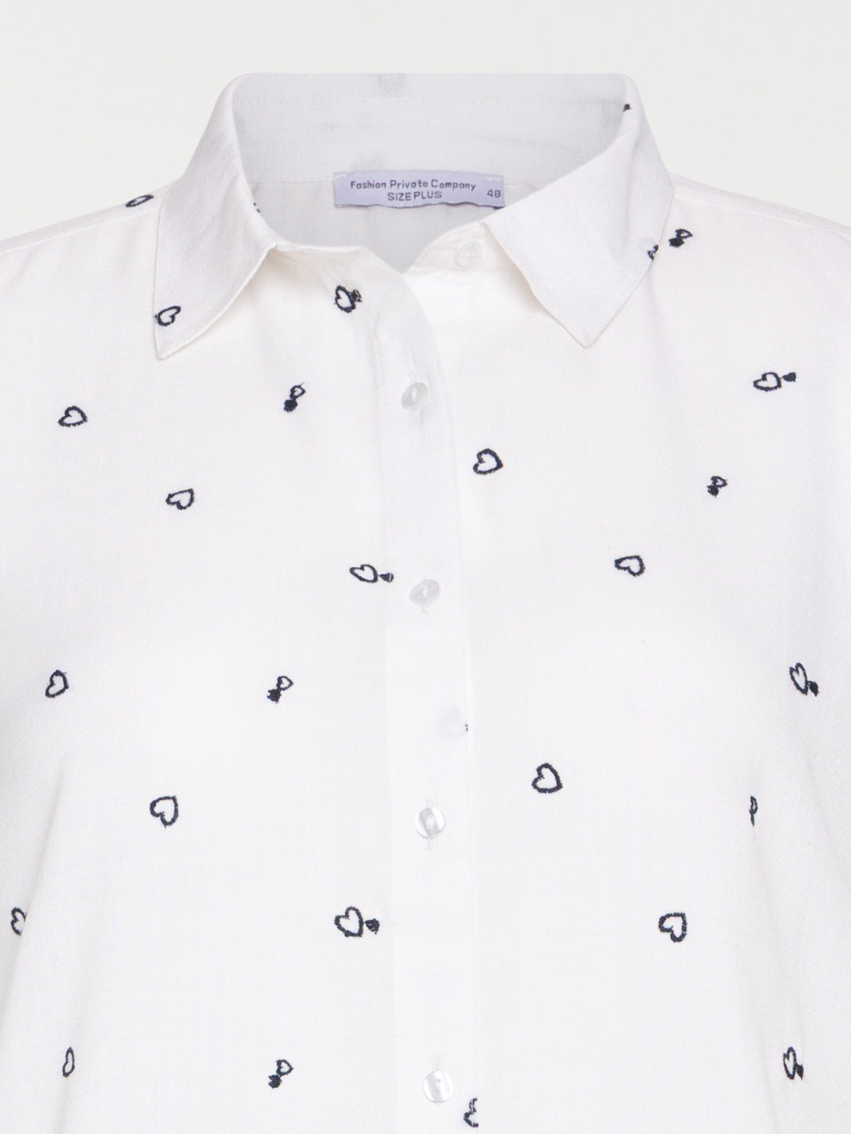 Chemise coeur brodé grande taille femme