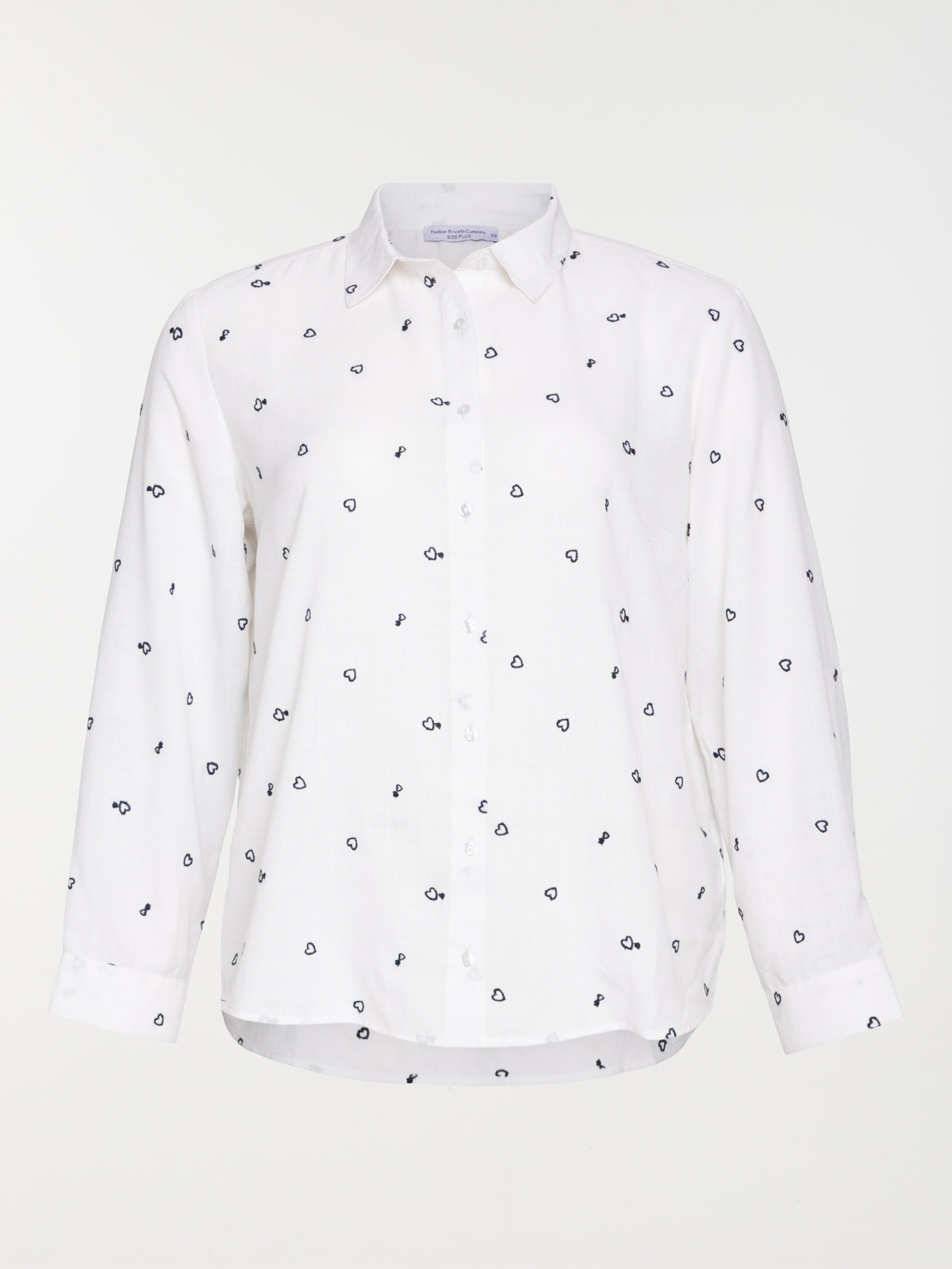 Chemise coeur brodé grande taille femme