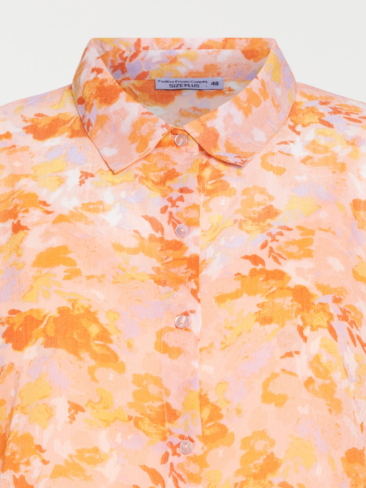 Chemise voile fleuri grande taille femme