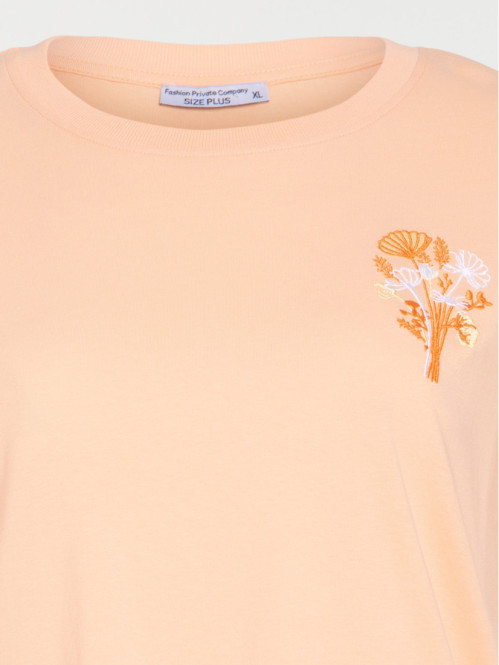 T-shirt fleur brodée femme...