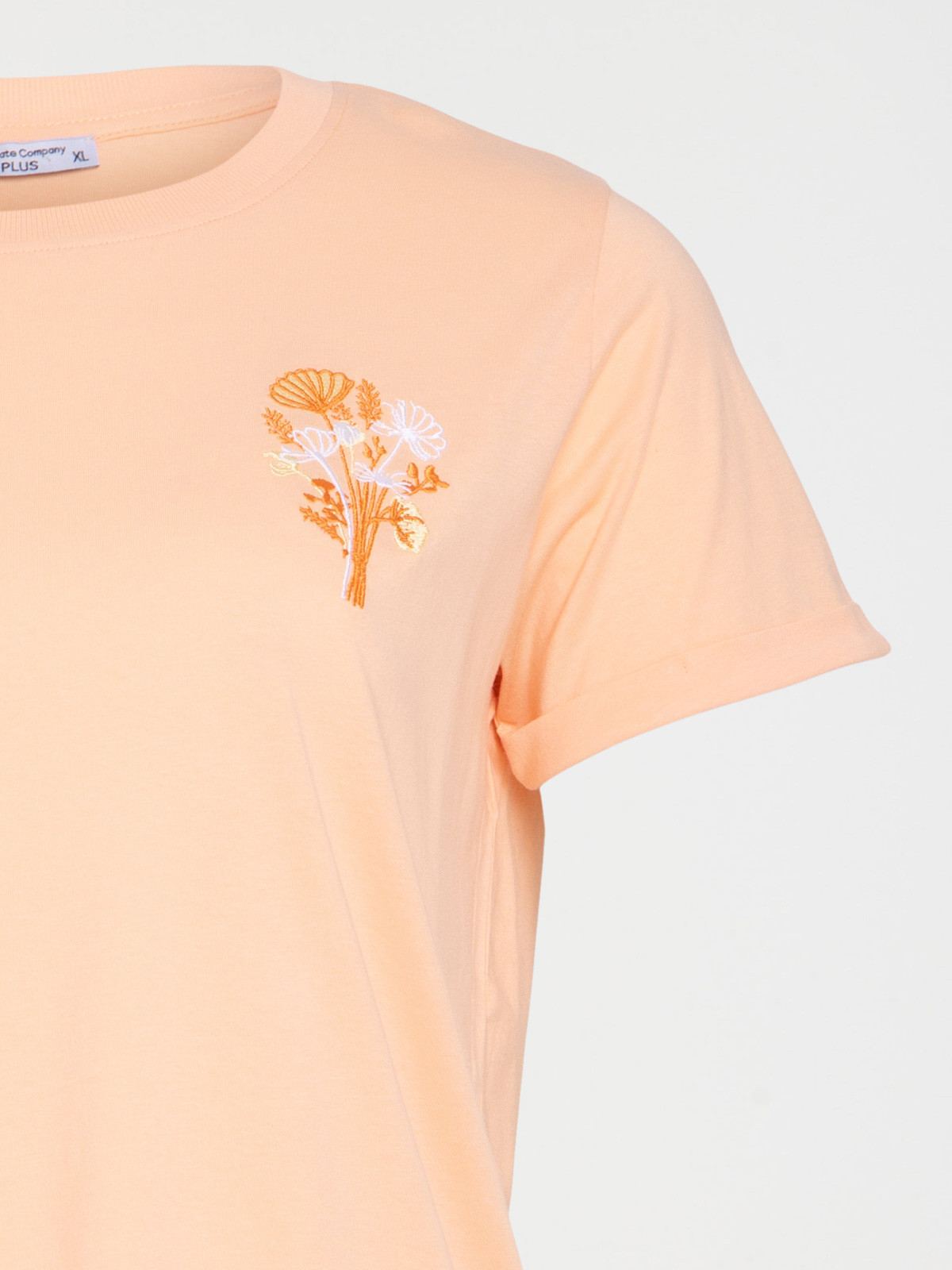 T-shirt fleur brodée femme grande taille