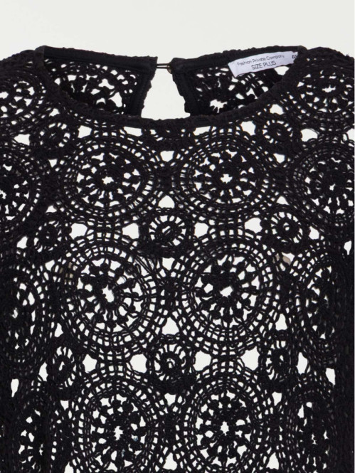 Blouse noire crochet grande...