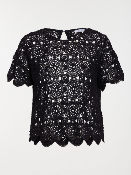 Blouse noire crochet grande...