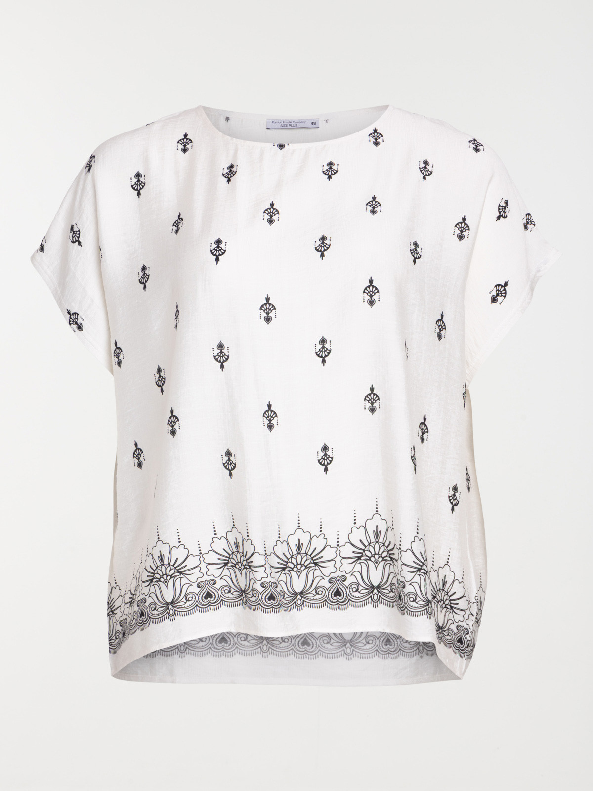 Blouse col rond grande taille femme