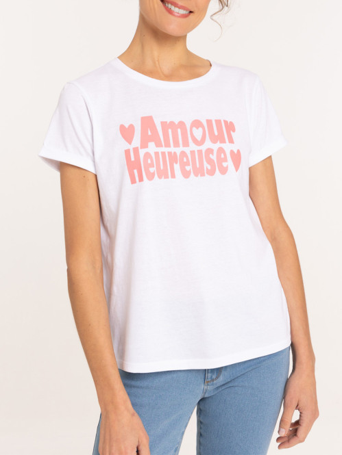 T-shirt amour heureuse femme