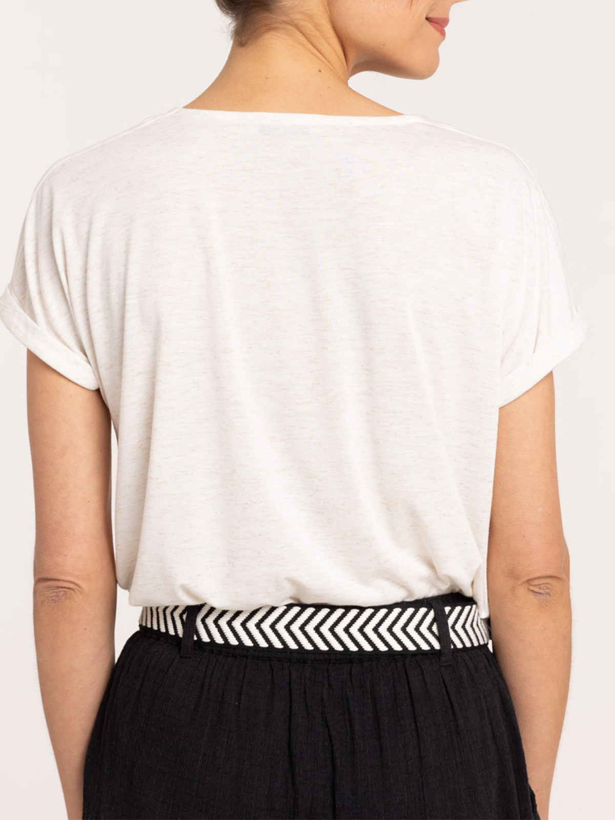 T-shirt ethnique col rond femme