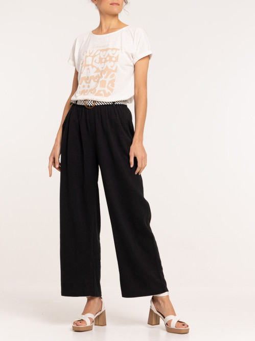 Pantalon noir large...