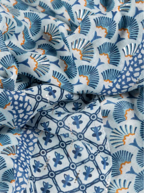 Foulard imprimé wax femme canard vif