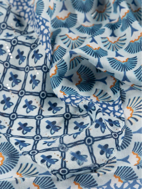 Foulard imprimé wax femme canard vif